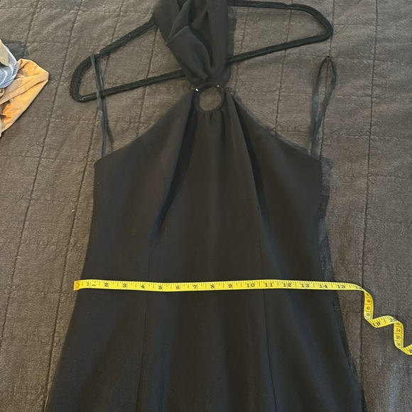 LBV Women's Black Crepe Halter Gown With Silver Hardware Size 4- New W/O Tags! - Picture 11 of 12
